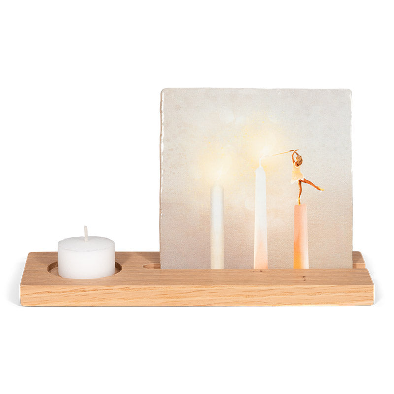 Storytiles Shine Bright tegeltje in houder.