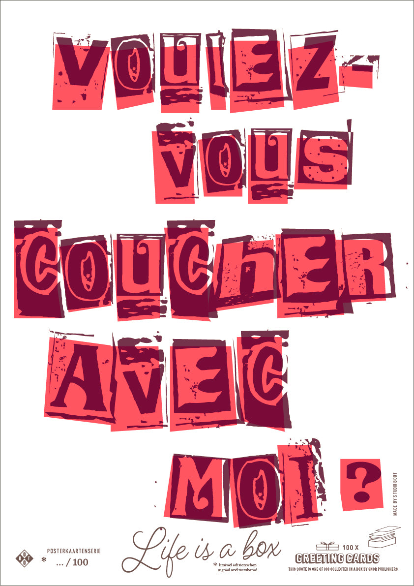 Studio Boot poster Voulez-Vous Coucher Avec Moi?