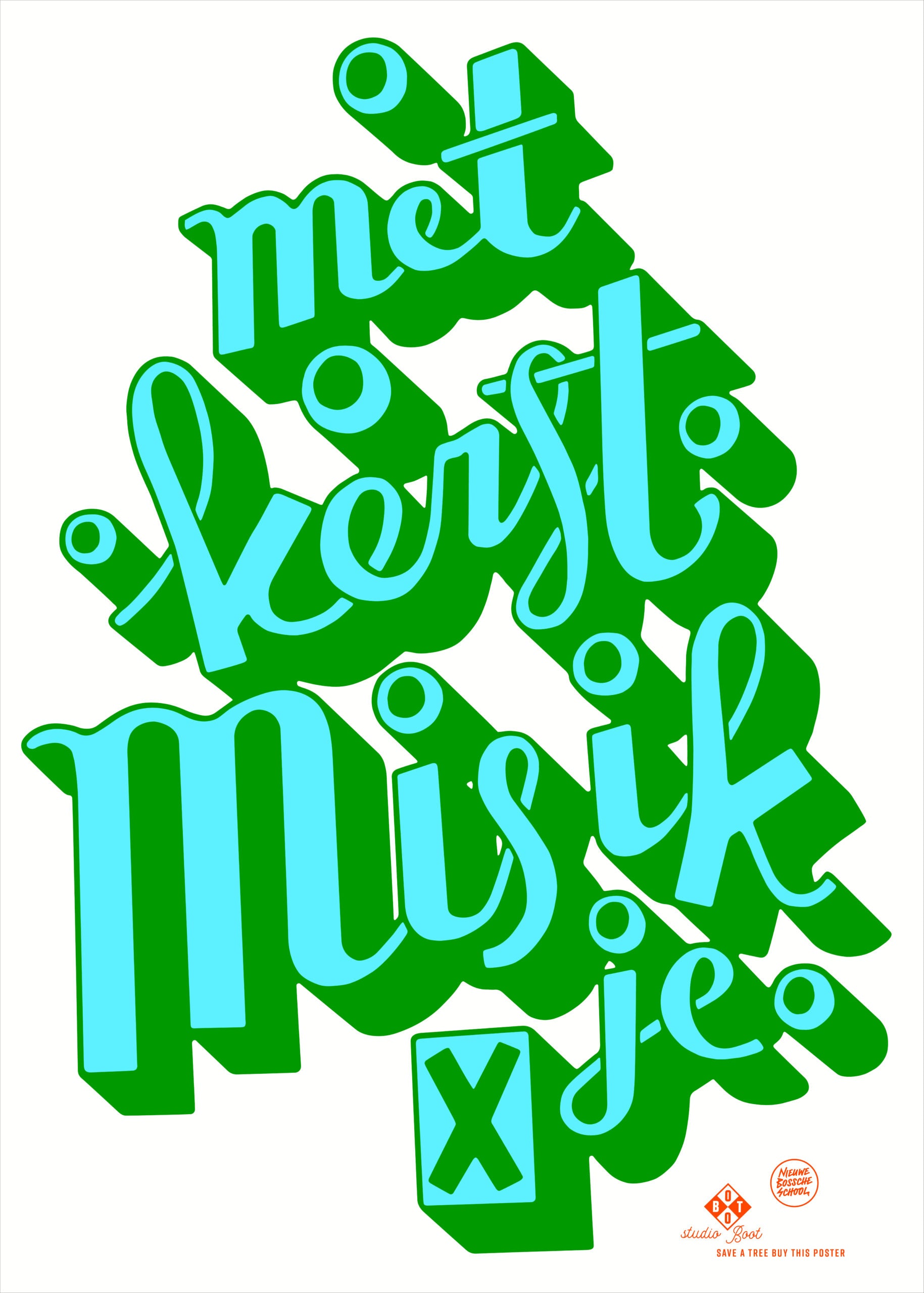 Studio Boot Met Kerst Mis Ik Je poster.