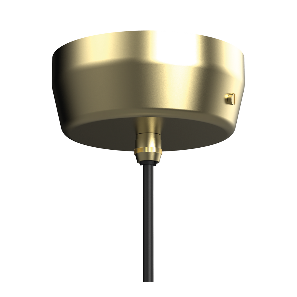 Close-up van de bevestiging van de Tonone Atlas hanglamp.