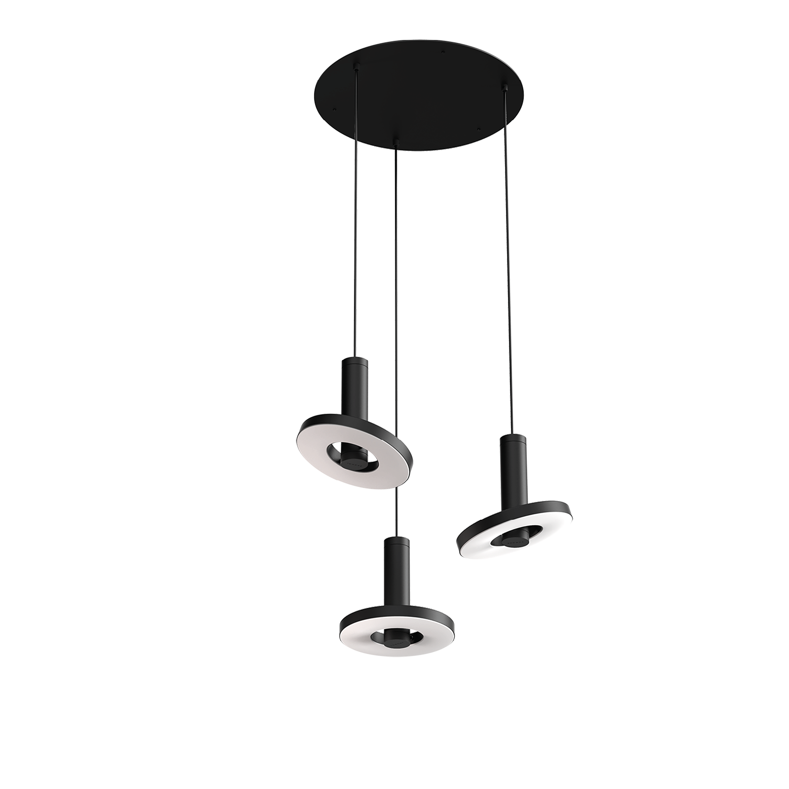 Foto van het verstellen van de Tonone Beads 3 In Circle hanglamp in de kleur smokey black.