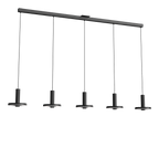 Tonone Beads 5 In Line plafondlamp in de kleur smokey black.