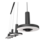 Foto van het zijaanzicht van de Tonone Beads 5 In Line plafondlamp in de kleur smokey black.