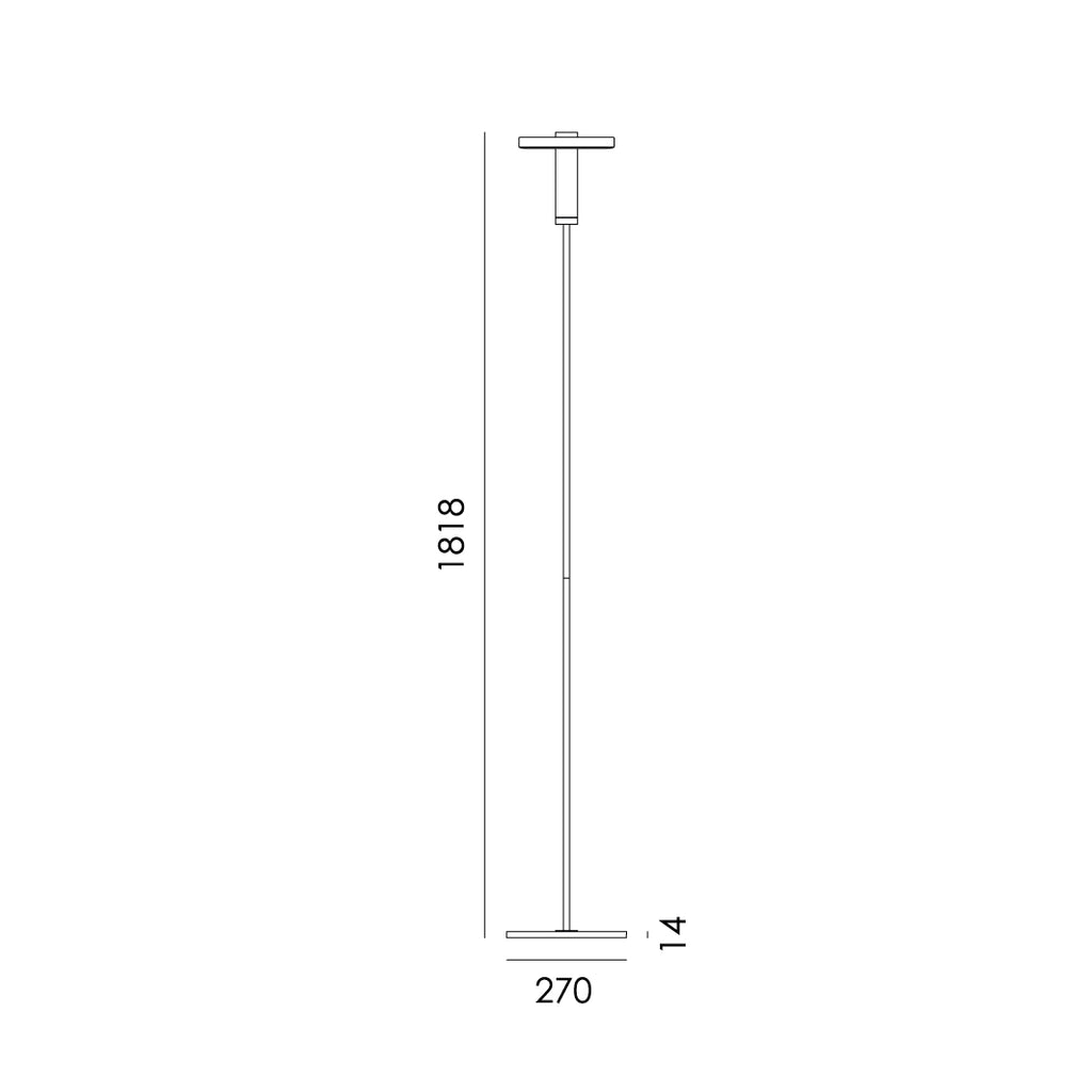 Overzicht van de maatvoering van de Tonone Beads Floor vloerlamp.