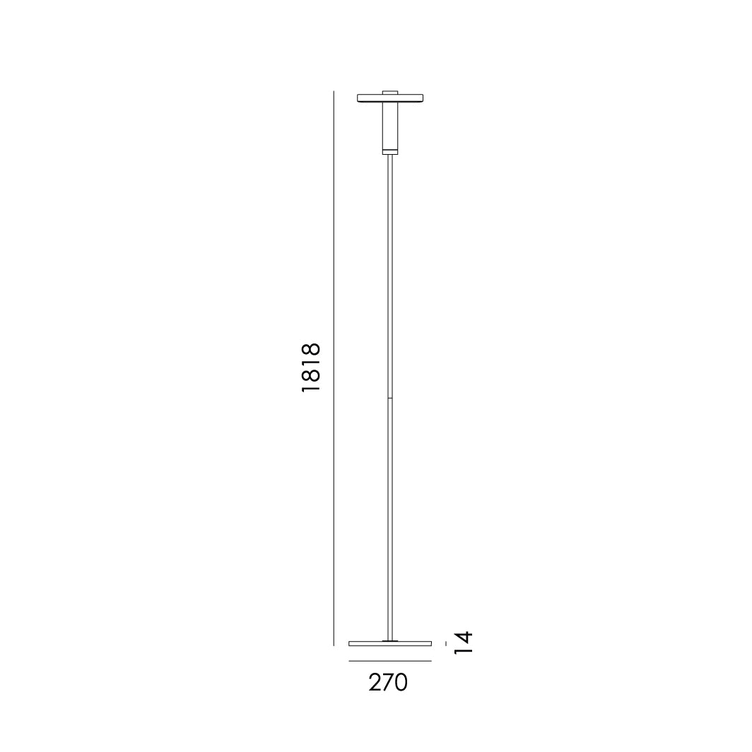 Overzicht van de maatvoering van de Tonone Beads Floor vloerlamp.