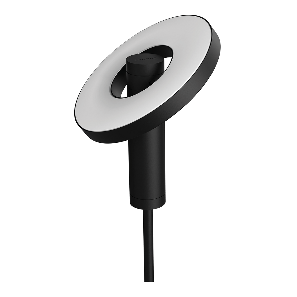 Close-up van de Tonone Beads Floor vloerlamp uplight in de kleur smokey black.