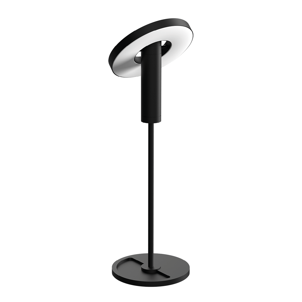 Foto van het verstellen van de Tonone Beads Table tafellamp downlight in de kleur smokey black.