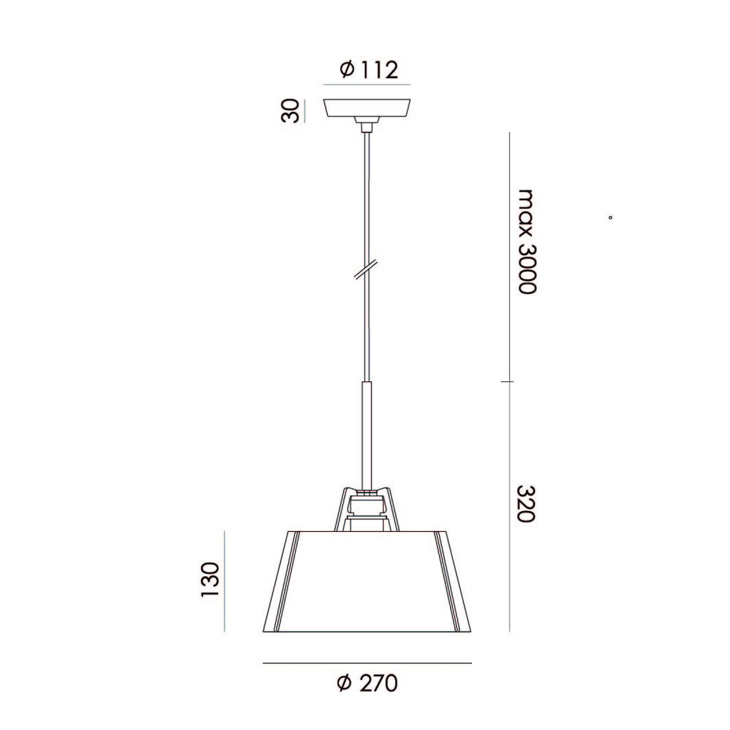 Afmetingen 1 van de Tonone Bella Pendant hanglamp.