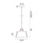 Afmetingen 1 van de Tonone Bella Pendant hanglamp.