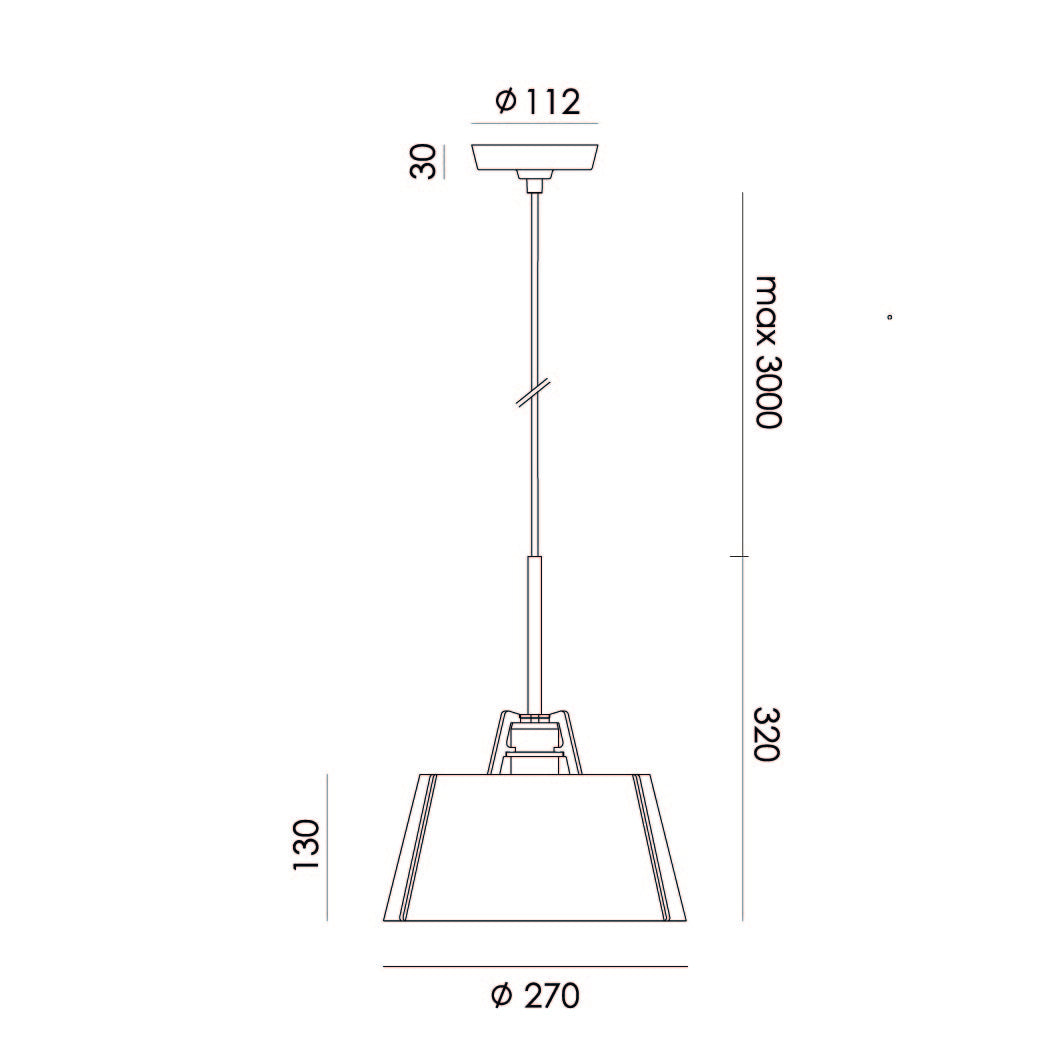Afmetingen 1 van de Tonone Bella Pendant hanglamp.