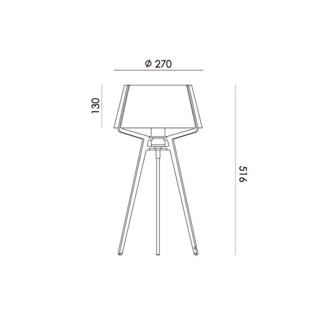 Afmetingen van de Tonone Bella Table tafellamp.