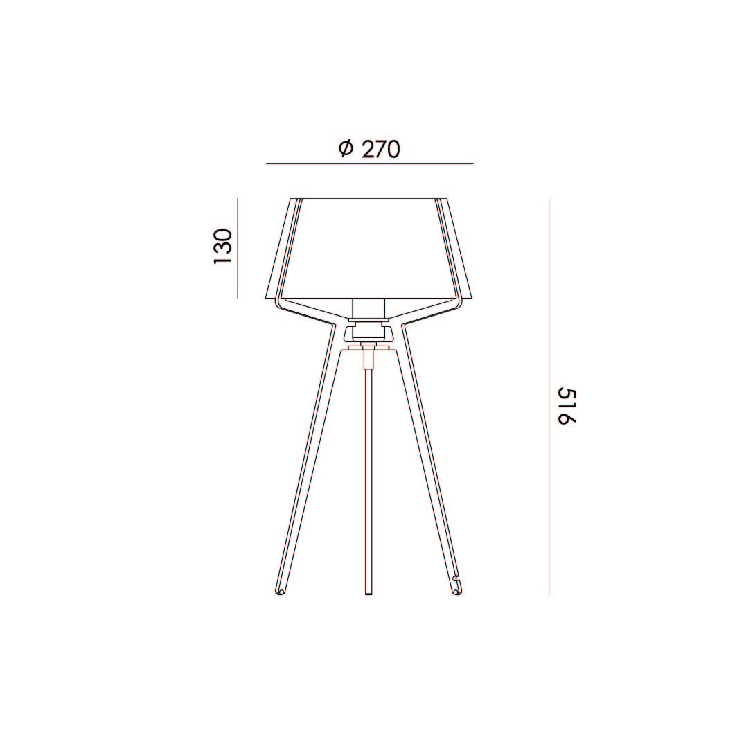 Afmetingen van de Tonone Bella Table tafellamp.