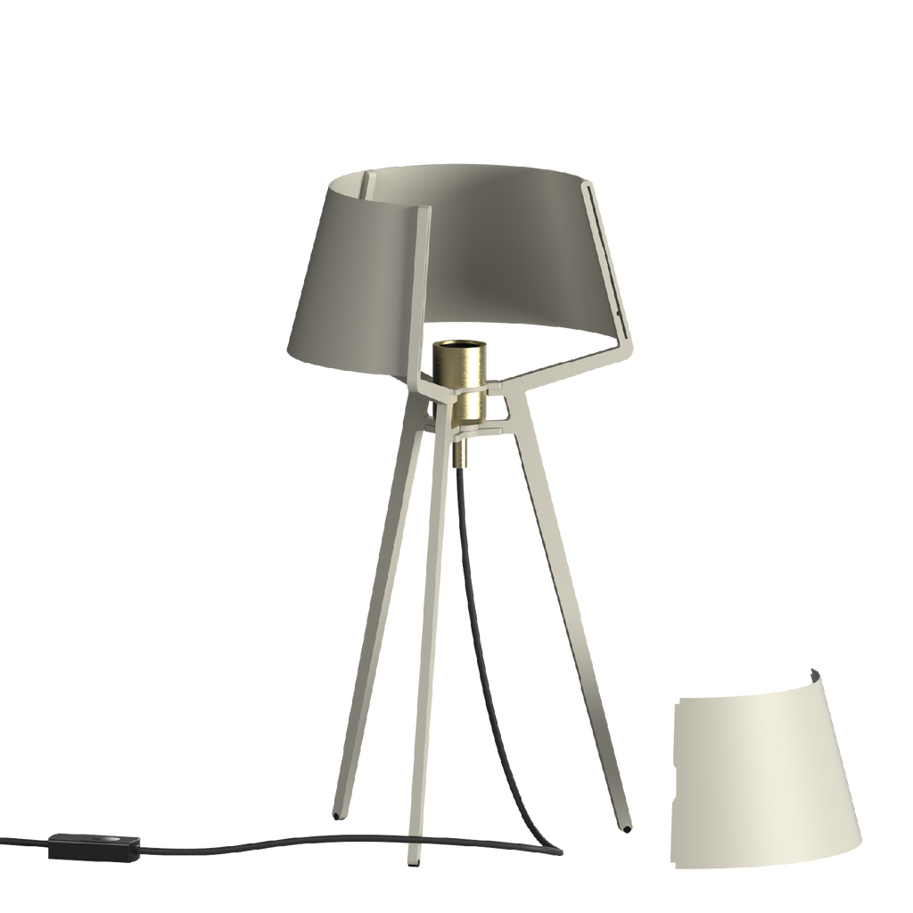 Tonone Bella Table tafellamp in de kleur Ash Grey binnenkant.