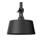 Close-up van de kap van de Tonone Bolt Ceiling 2 arm Underfit plafondlamp in de kleur smokey black.