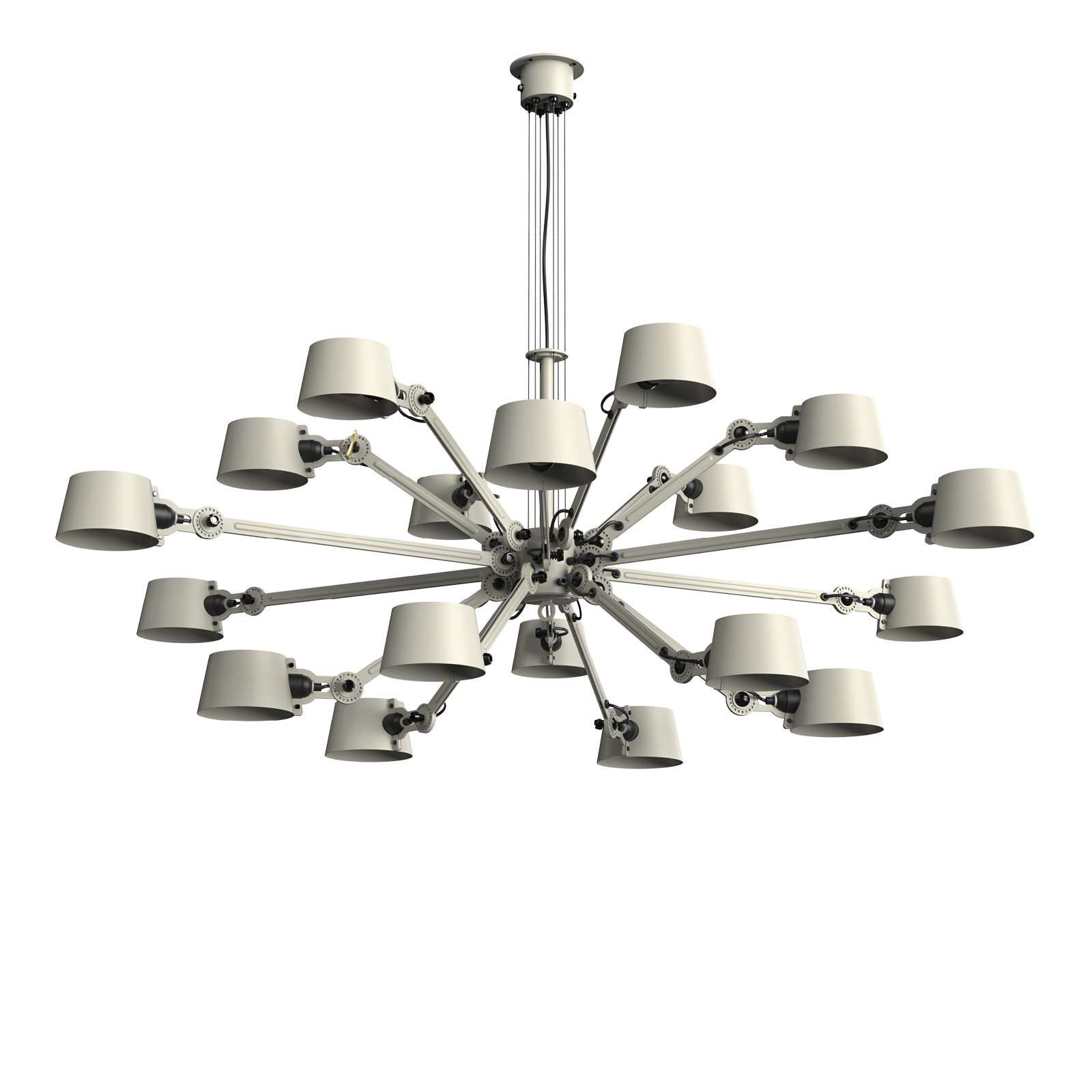 Tonone Bolt Chandelier 18 arm hanglamp in de kleur ash grey.