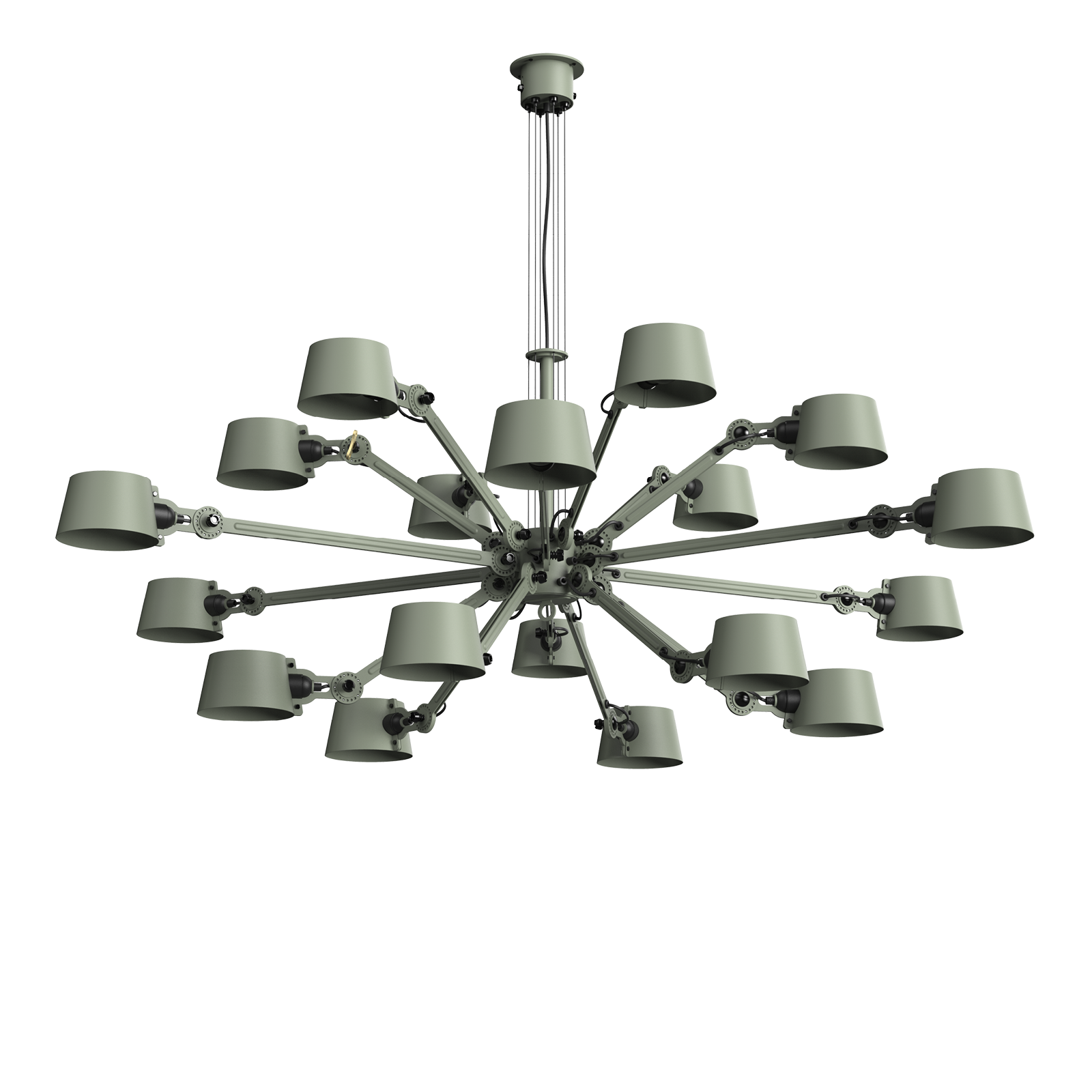 Tonone Bolt Chandelier 18 arm hanglamp in de kleur flux green.