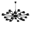 Tonone Bolt Chandelier 18 arm hanglamp in de kleur smokey black.
