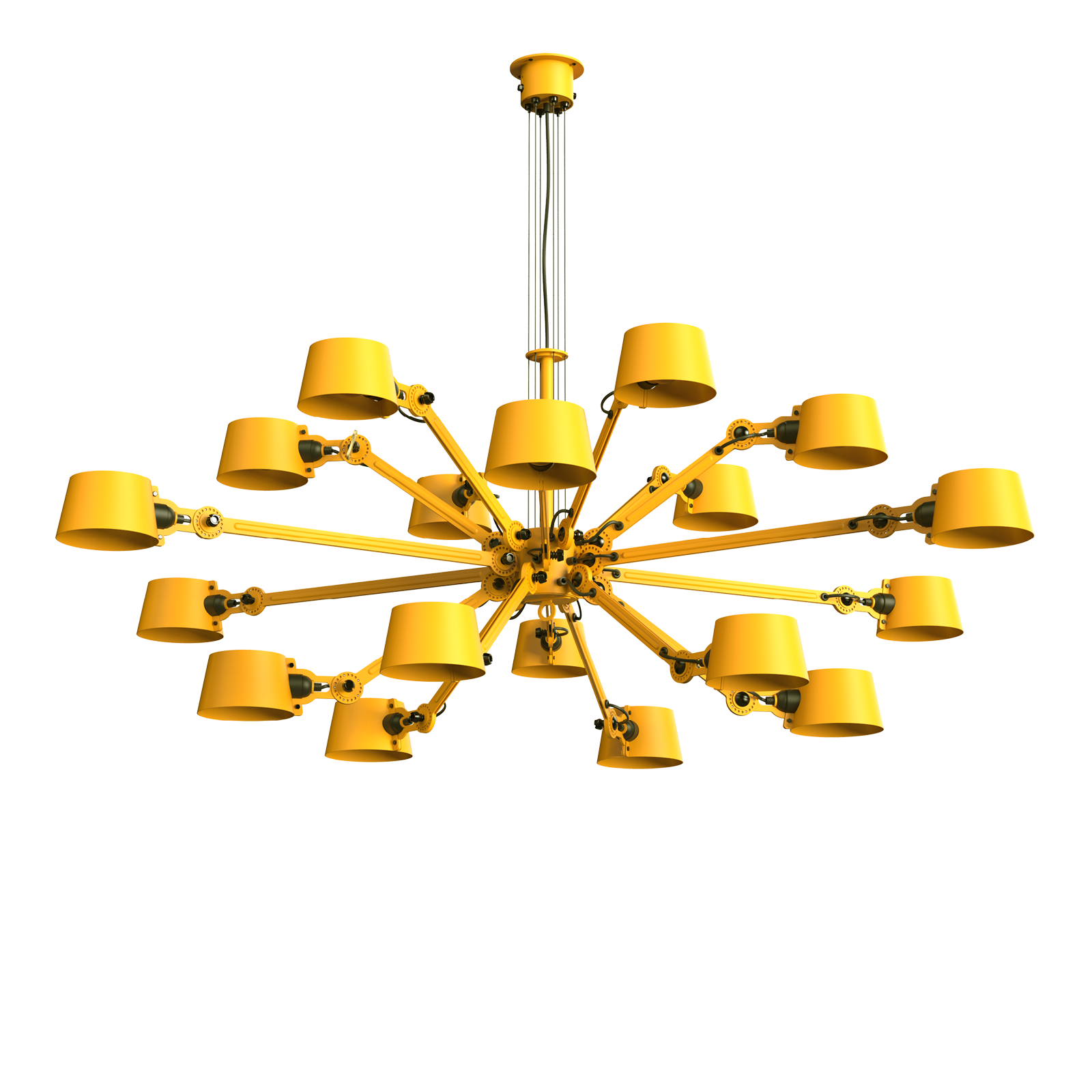 Tonone Bolt Chandelier 18 arm hanglamp in de kleur sunny yellow.