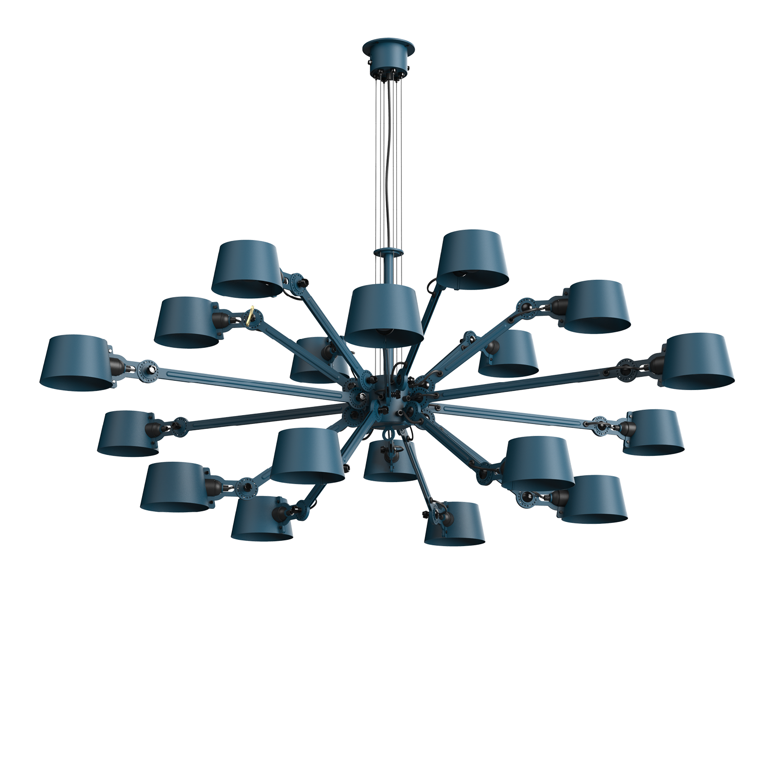 Tonone Bolt Chandelier 18 arm hanglamp in de kleur thunder blue.