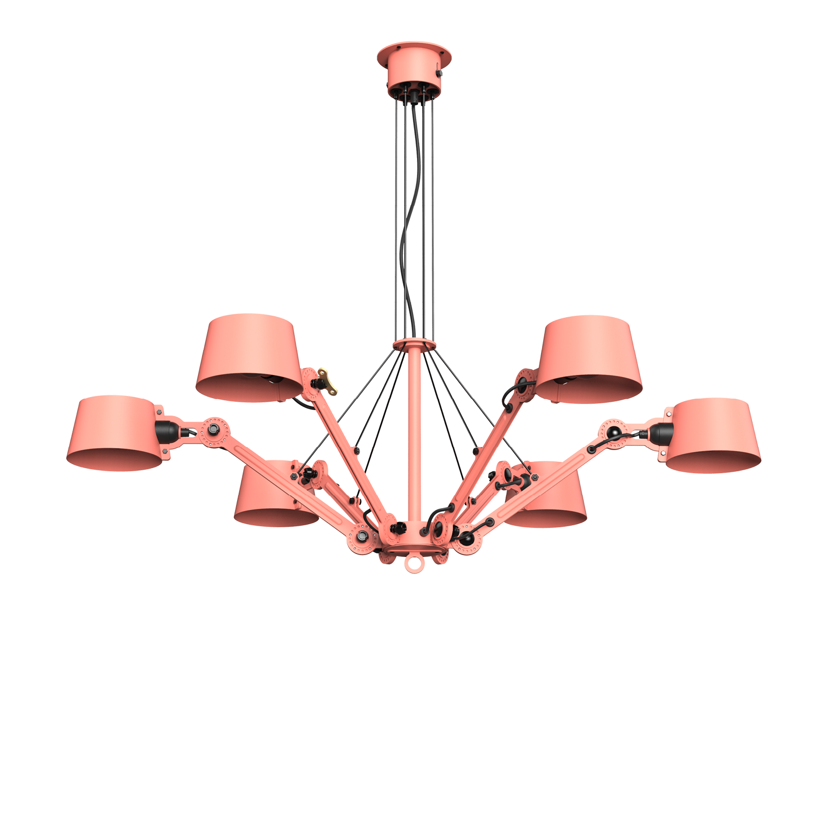 Tonone Bolt Chandelier 6 arm hanglamp in de kleur daybreak rose.