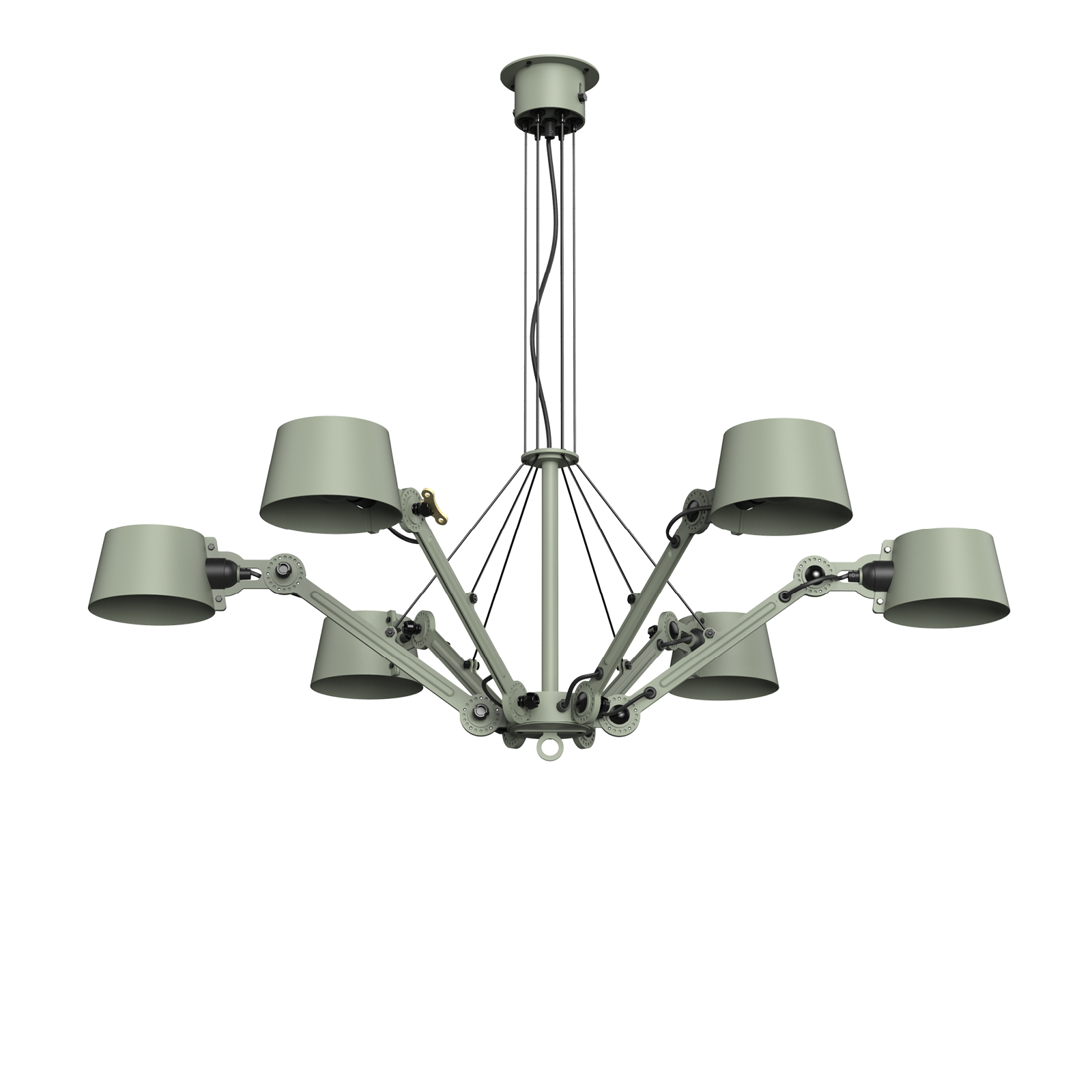 Tonone Bolt Chandelier 6 arm hanglamp in de kleur flux green.