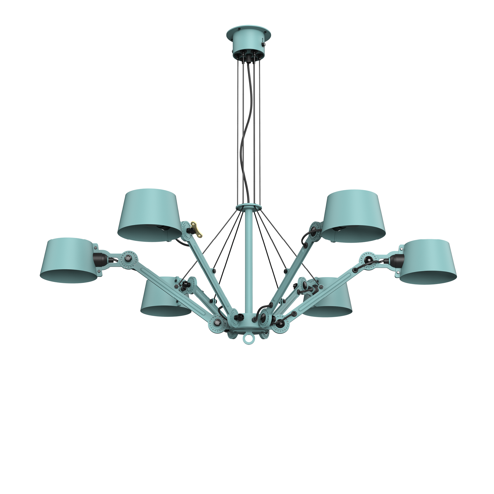 Tonone Bolt Chandelier 6 arm hanglamp in de kleur Ice Blue.