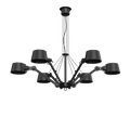 Tonone Bolt Chandelier 6 arm hanglamp in de kleur smokey black.