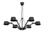 Tonone Bolt Chandelier 6 arm hanglamp in de kleur smokey black.