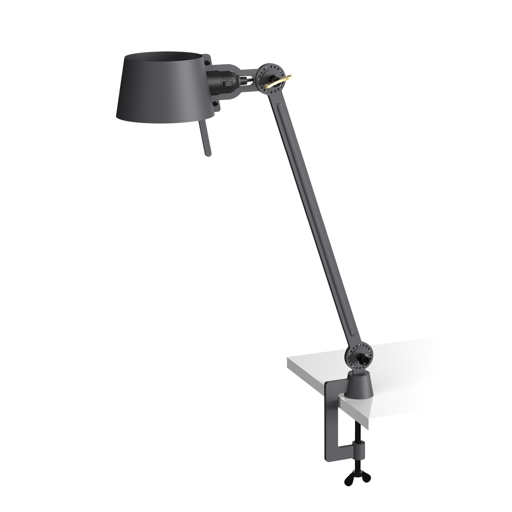 Tonone Bolt Desk 1 arm clamp bureaulamp in de kleur midnight grey.