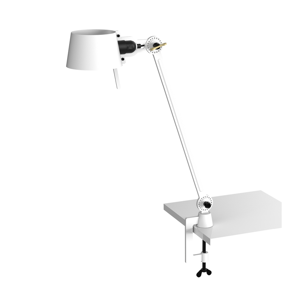 Tonone Bolt Desk 1 arm clamp bureaulamp in de kleur pure white.