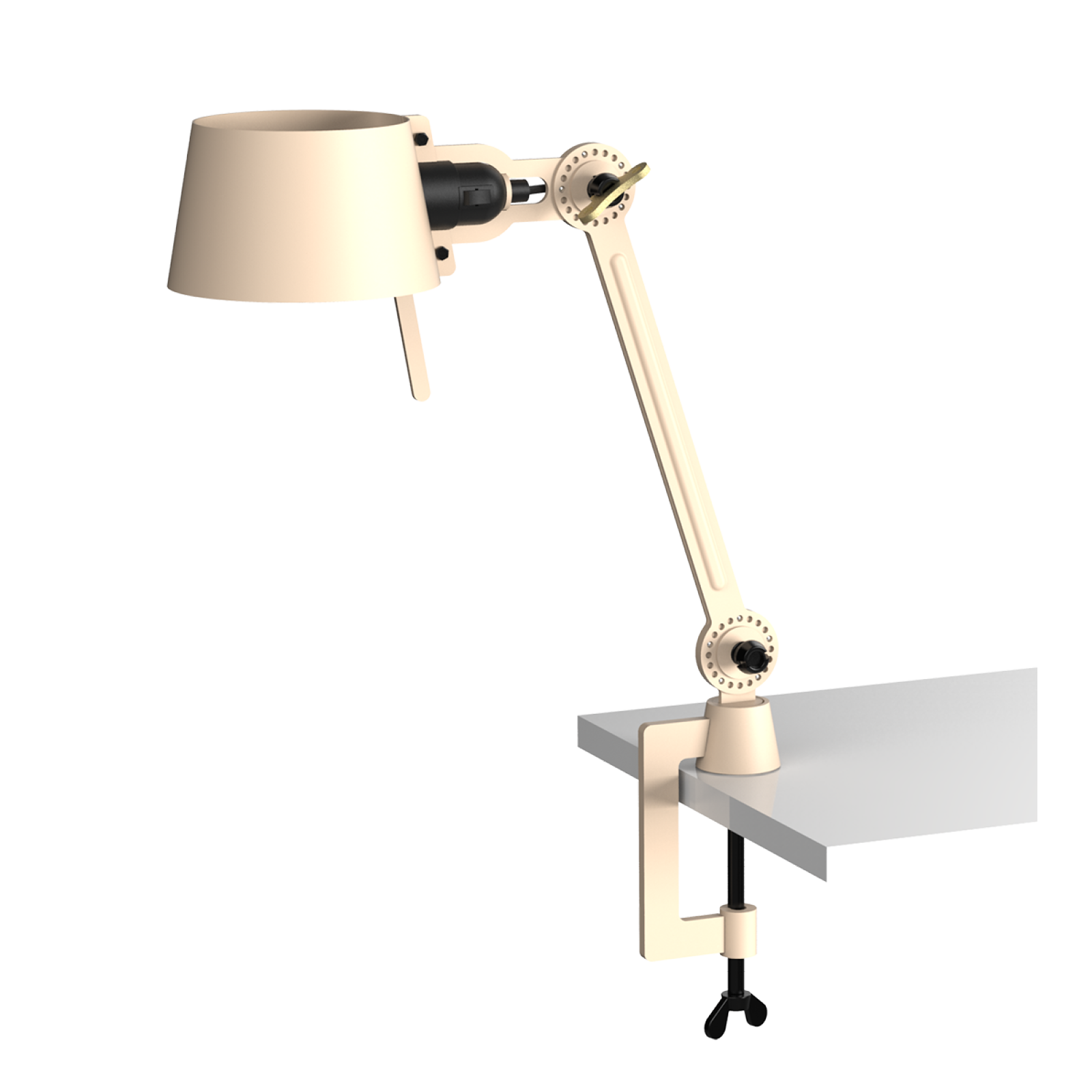 Tonone Bolt Desk 1 arm clamp small bureaulamp in de kleur lightning white.