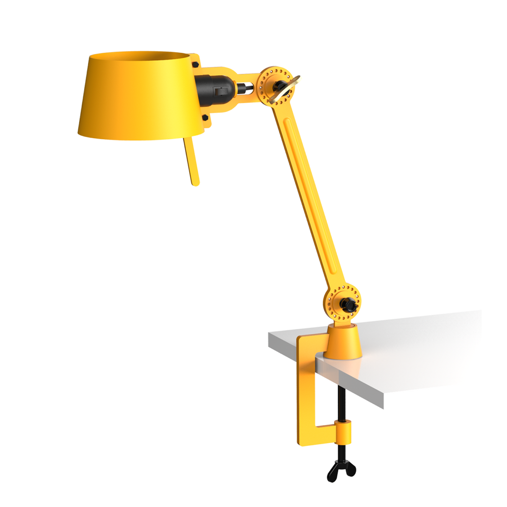 Tonone Bolt Desk 1 arm clamp small bureaulamp in de kleur sunny yellow.