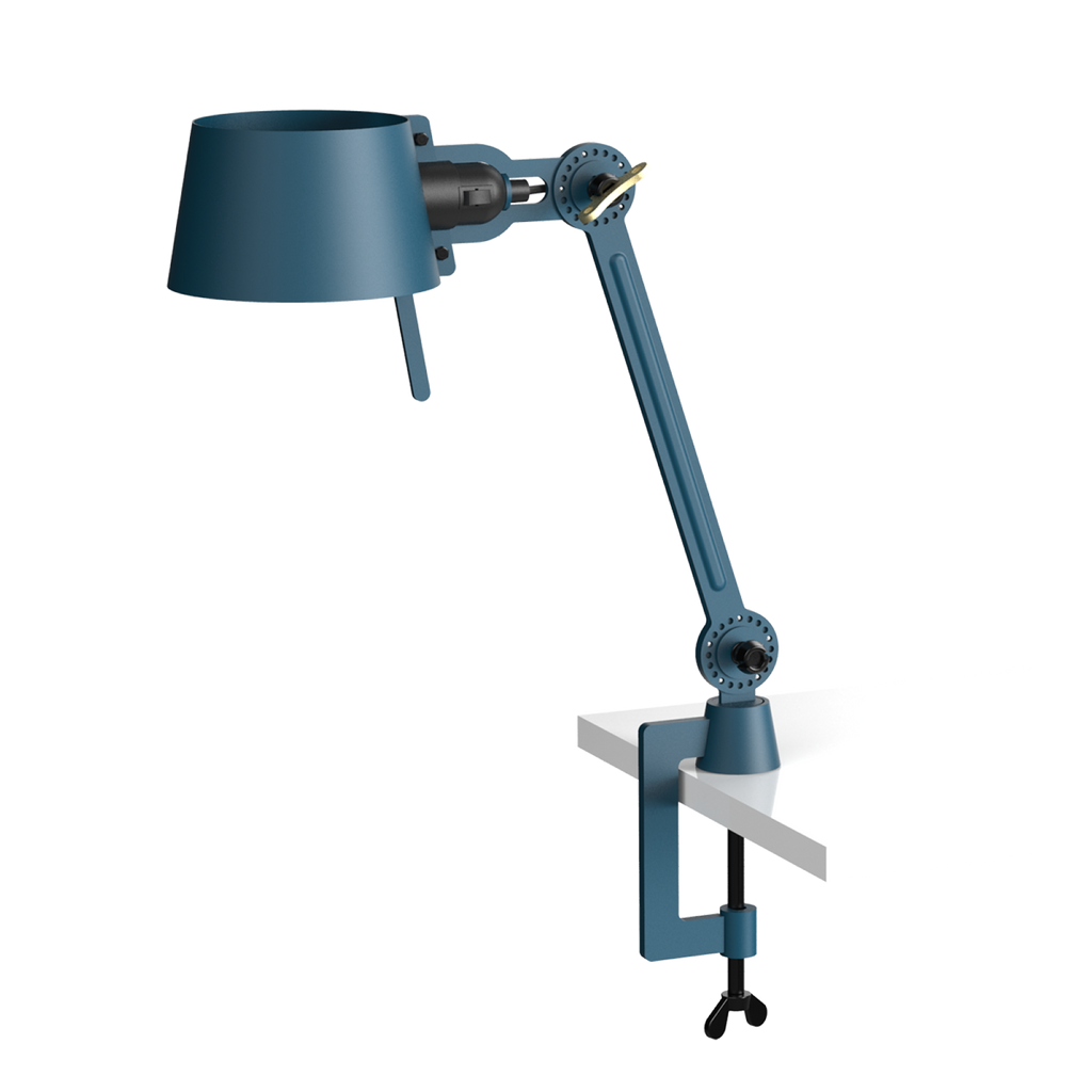 Tonone Bolt Desk 1 arm clamp small bureaulamp in de kleur thunder blue.