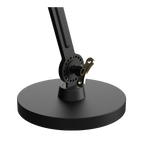 Close-up van de voet van de Tonone Bolt Desk 1 arm foot small bureaulamp in de kleur smokey black.