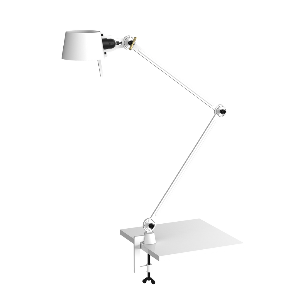 Tonone Bolt Desk 2 arm clamp bureaulamp in de kleur pure white.