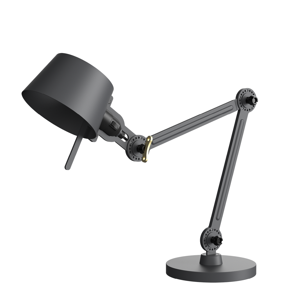 Tonone Bolt Desk 2 arm foot small bureaulamp in de kleur midnight grey.