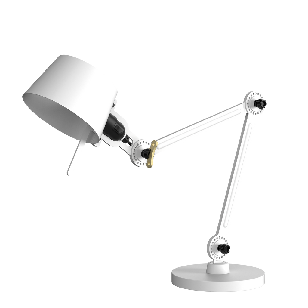 Tonone Bolt Desk 2 arm foot small bureaulamp in de kleur pure white.