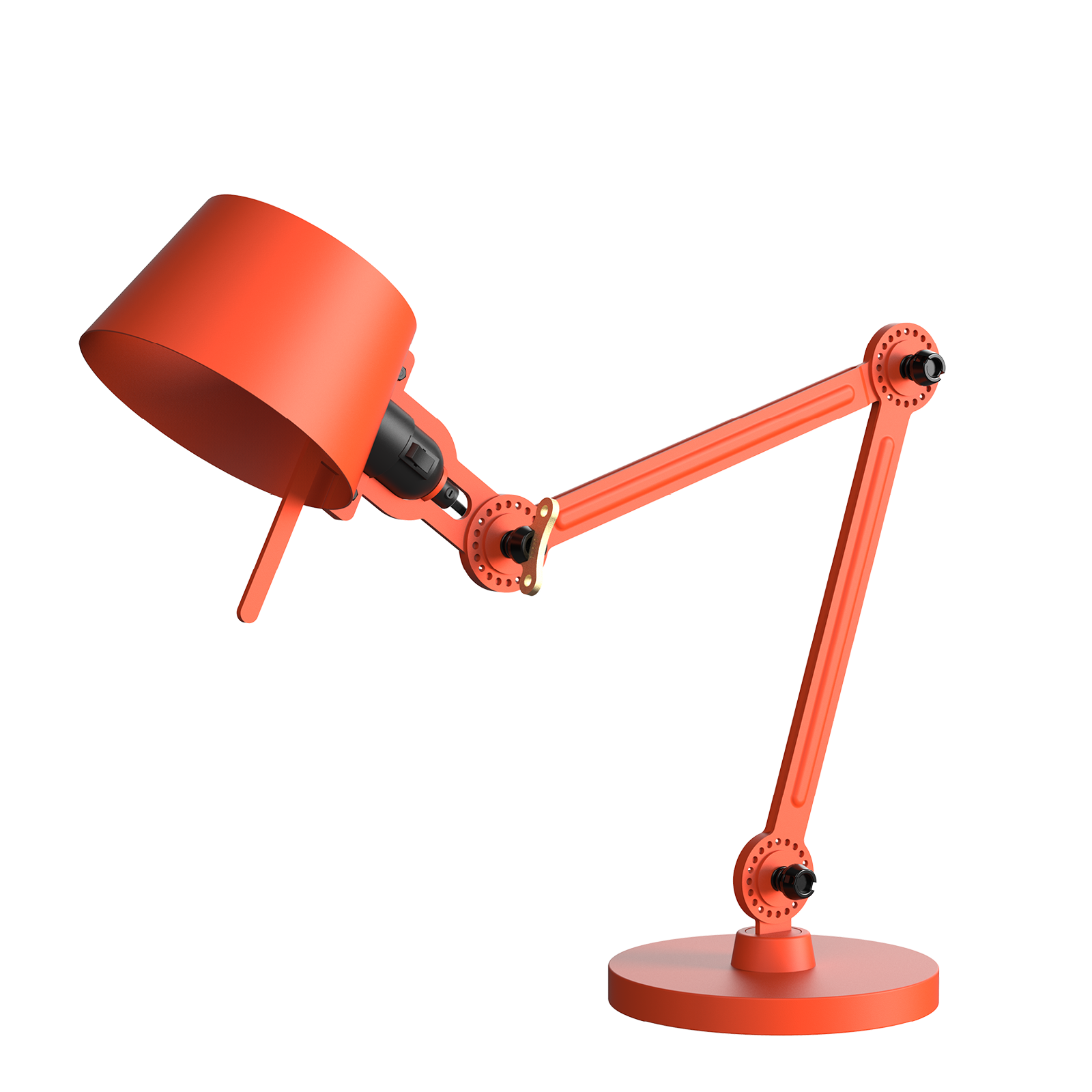 Tonone Bolt Desk 2 arm foot small bureaulamp in de kleur striking orange.