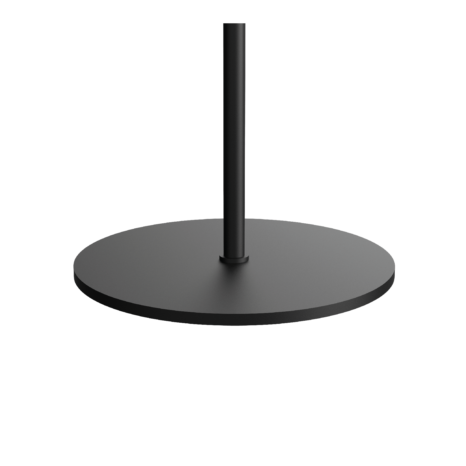 Close-up van de voet van de Tonone Bolt Floor Long 2 arm vloerlamp in de kleur smokey black.