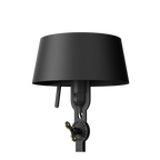 Close-up van de kap van de Tonone Bolt Table Standard tafellamp in de kleur smokey black.