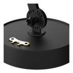 Close-up van de voet van de Tonone Bolt Table Standard tafellamp in de kleur smokey black.
