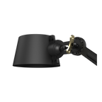Close-up van de kap van de Tonone Bolt Wall Sidefit wandlamp in de kleur smokey black.