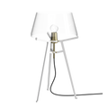 Tonone Ella tafellamp met onderstel in de kleur pure white en kap in de kleur transparent.