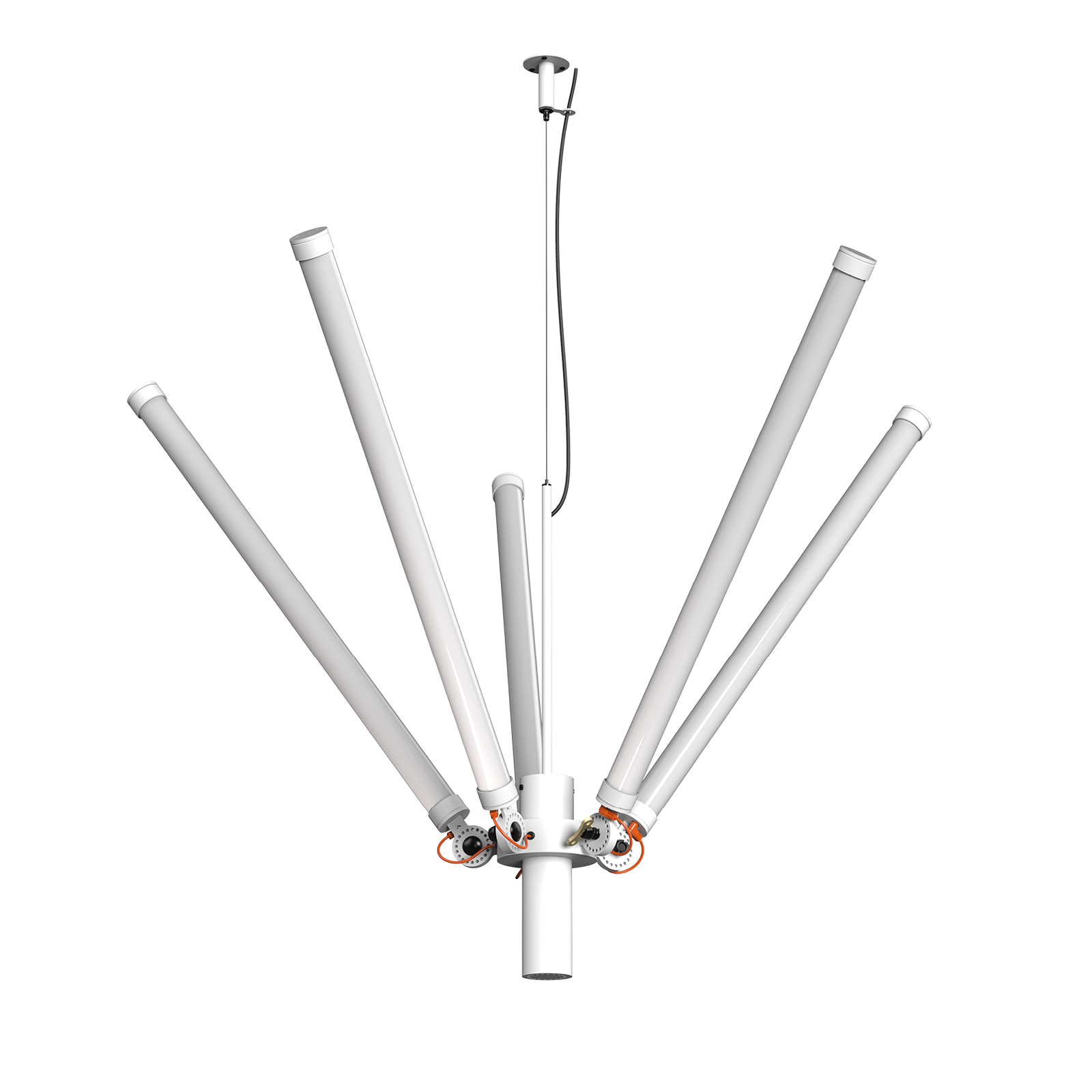 Tonone Mr. Tubes LED Chandelier hanglamp in de kleur pure white.