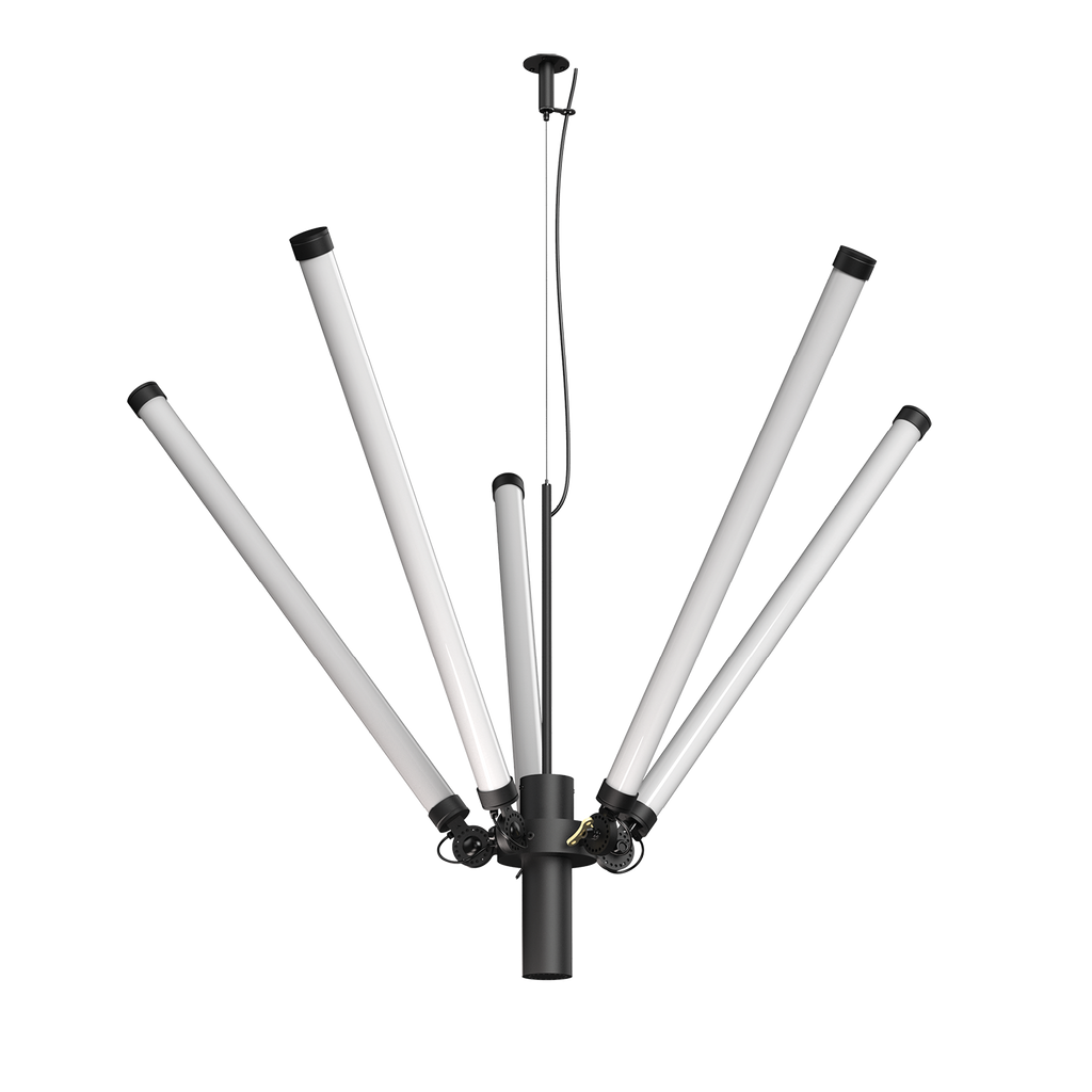 Tonone Mr. Tubes LED Chandelier hanglamp in de kleur smokey black.