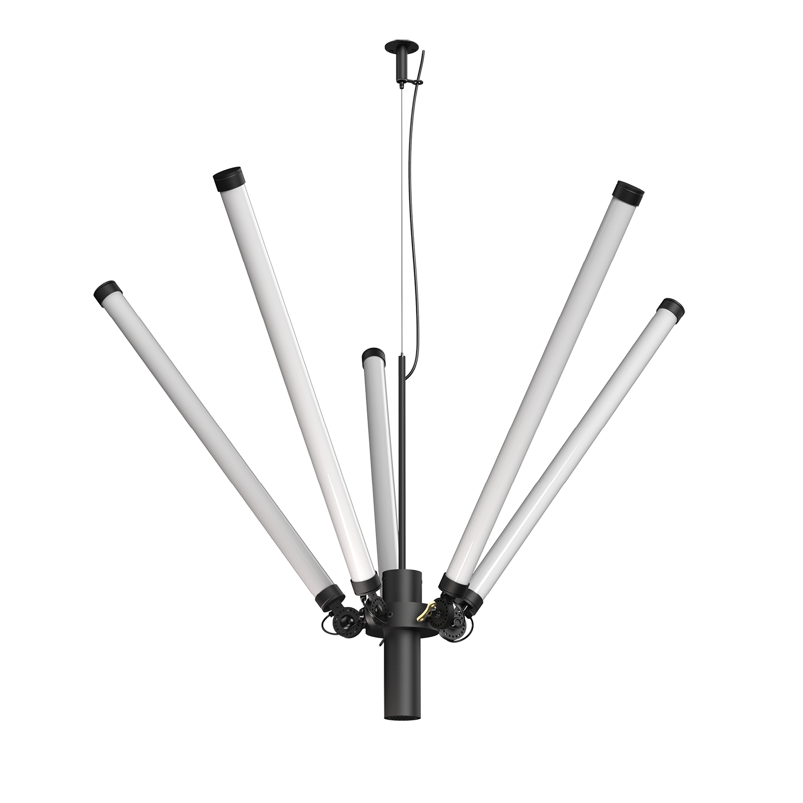 Tonone Mr. Tubes LED Chandelier hanglamp in de kleur smokey black.