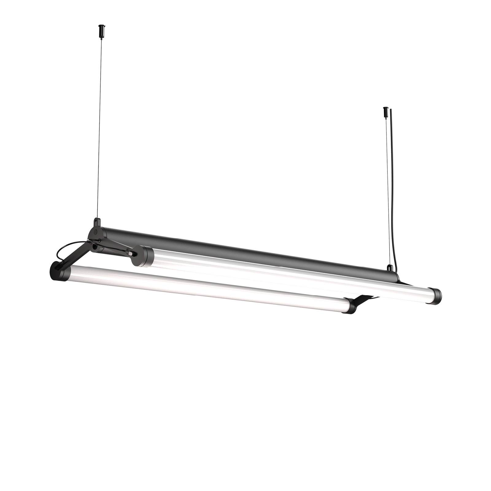 Tonone Mr. Tubes LED Double hanglamp in de kleur smokey black.