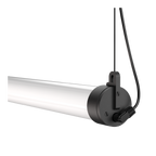 Close-up van de aansluiting van de Tonone Mr. Tubes LED Pendant Horizontal hanglamp met losse driver in de kleur smokey black.