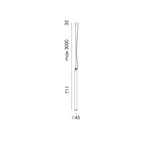 Overzicht van de maatvoering van de Tonone Mr. Tubes LED Pendant Vertical hanglamp 700 mm.